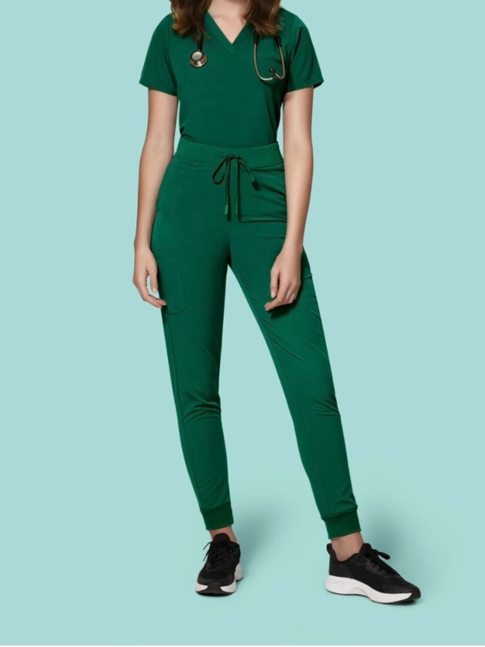 Mandala hunter green scrub set